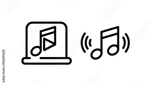 Music player and sound wave icons