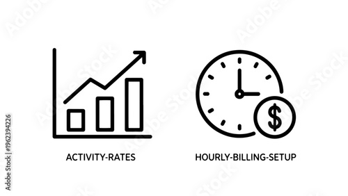 Activity rates and hourly billing setup icons