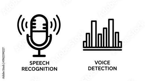 Speech recognition and voice detection icons