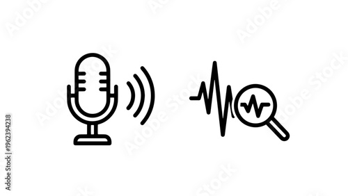 Voice input and waveform analysis icons