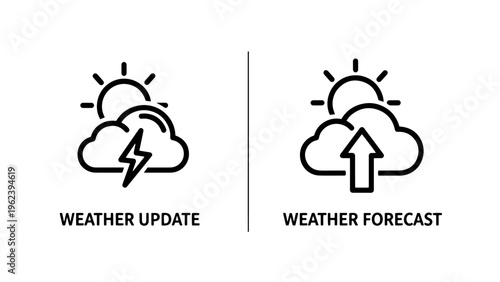 Weather update and forecast report daily climate condition icons
