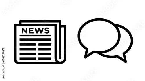 News and communication speech bubbles icon set