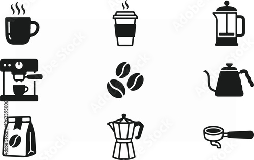 Coffee Icons - A Collection of Coffee-Related Illustrations.