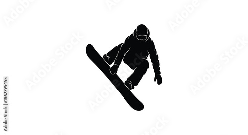 Silhouette of a snowboarder in mid air performing a trick