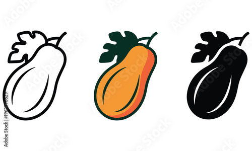 Vector graphic illustration of eggplant designs in different colors and styles for various uses