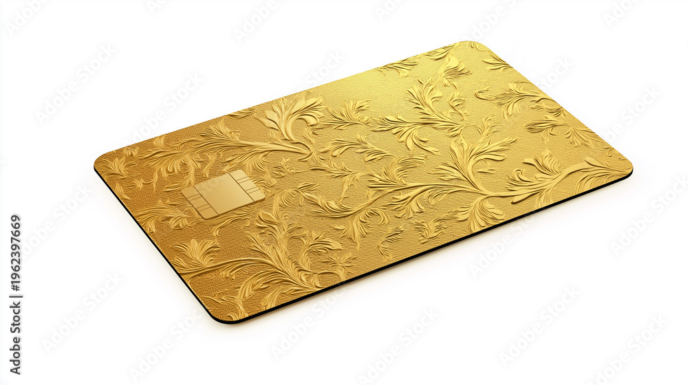 Fototapeta premium Gold credit card on white background