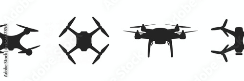 Collection of drone silhouettes in various designs