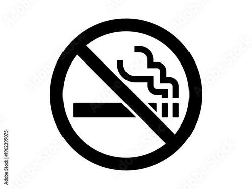 禁煙/喫煙禁止のシンプルアイコン シンボルマーク ベクターイラスト
