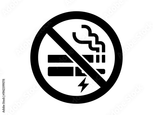 禁煙/喫煙禁止のシンプルアイコン シンボルマーク ベクターイラスト