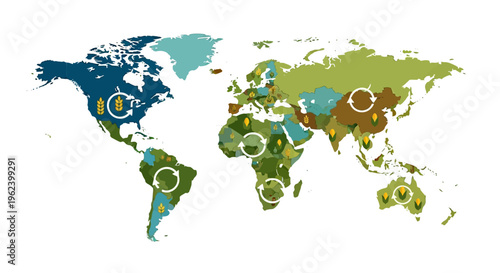 Global Agriculture Map: Crop Production, Food Supply Chain & Circular Economy for Sustainable Food Security