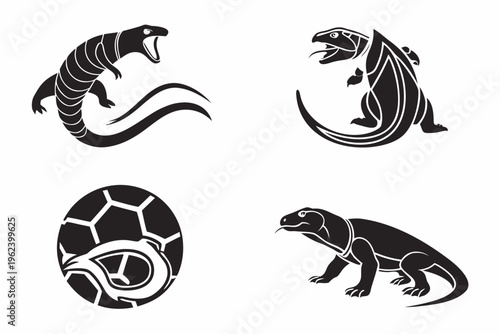 Reptile and amphibian silhouettes