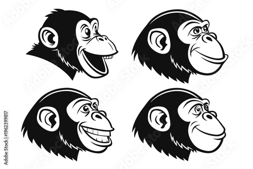 Monkey faces with different emotions