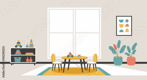 Modern Minimalist Dining Room Interior Design.