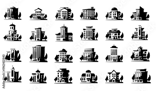 Cartoon Store Building Set – Mini Shop Icons Vector Collection