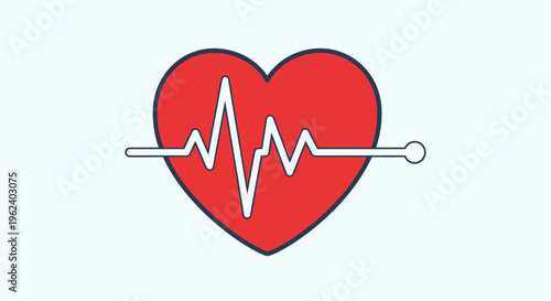 A medical illustration shows a red heart with an ECG line pierced by a needle.