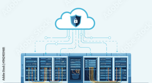 Servers stored in a secure data center with cloud security