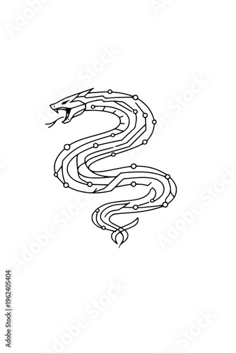 Futuristic Serpen, Circuit Line Art