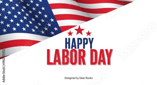Free Download United states flag with happy labor day text - GFXLoad