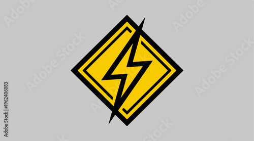 Electrical Hazard Warning Sign - High Voltage Danger Symbol.