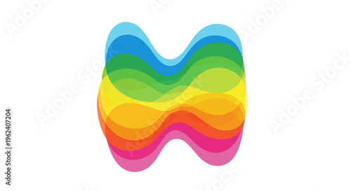 Colorful Rainbow Tooth Shaped Object Closeup.