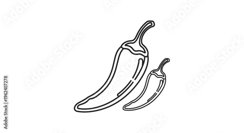 Two chili peppers in a line.