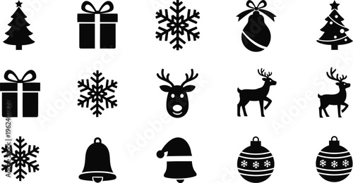 Christmas icons and symbols