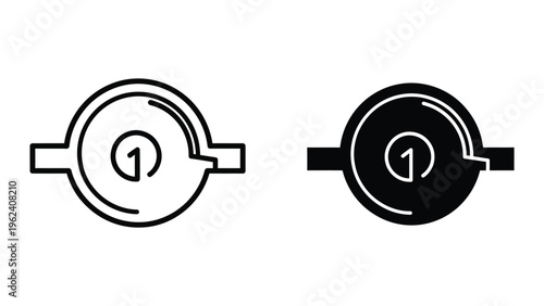 Contrast comparison of two differently styled circular icons with number one