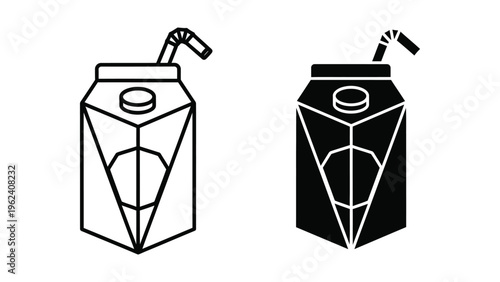 Juice carton comparison between light and dark packaging designs with straws