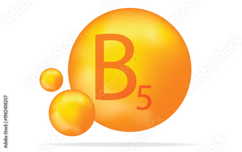 Vitamin B5. Vitamin drop pill capsule icon.