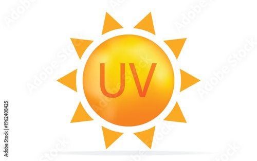 Uv radiation, great design for any purposes. Danger warning icon. Arrow icon. Uv radiation for concept design.