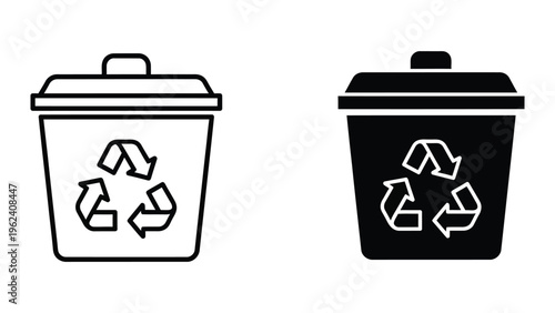 Recycling bins with different color schemes for waste separation