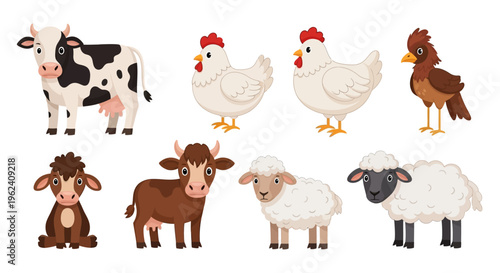Farm animals gathering on a sunny day outdoors together