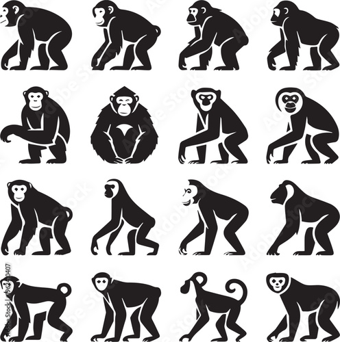 Black silhouette of people exercising and sports activities fitness workout yoga desi