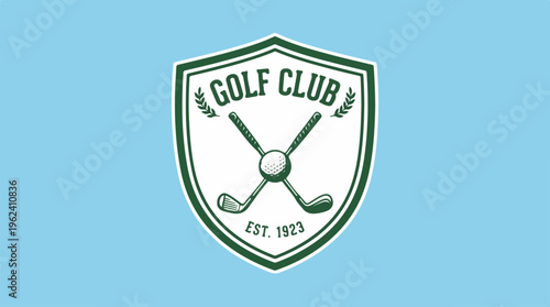 Golf Club Emblem - A Classic Design on a Blue Background.