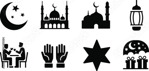 Islamic crescent moon mosque minaret star hand gesture mosque interior prayer hall