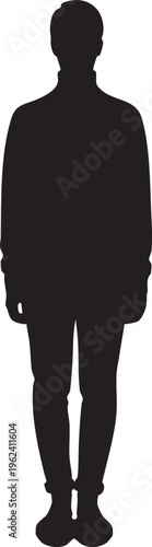 Black silhouette of a man standing
