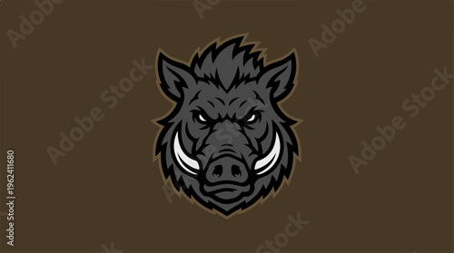 Intense Boar Head Illustration - A Powerful Symbol of Strength.
