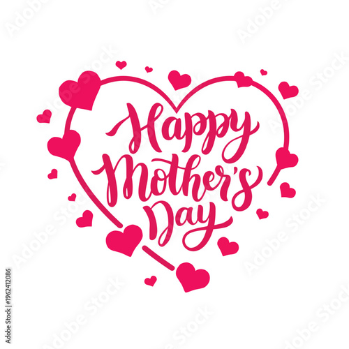 Happy mother's day greeting card with hearts