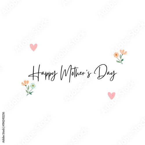 Happy mother's day greeting card with floral design
