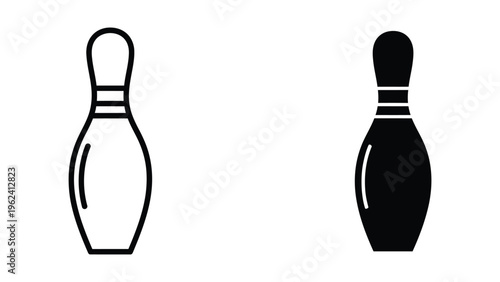 Contrast between a white and black bowling pin graphic illustration