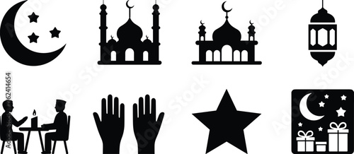 Black and white of diverse symbols representing unity culture and communication diversity handshake