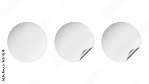 Three circular objects demonstrating progressive deformation or damage from fully intact to partially dented Vector