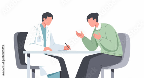 Doctor Consulting Patient in Medical Office.