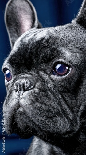 Charming black French Bulldog shining with personality