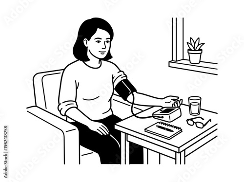 Woman practicing meditation for stress relief at home