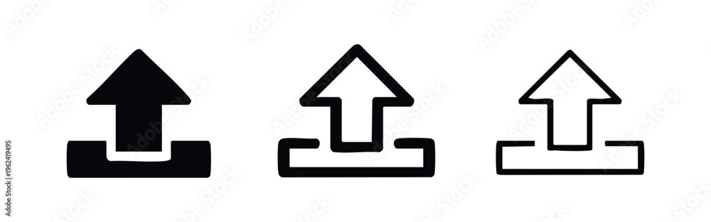 Fototapeta premium Upload data arrow icon set