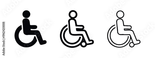 Wheelchair Disability Icons, Accessibility and Mobility Assistance