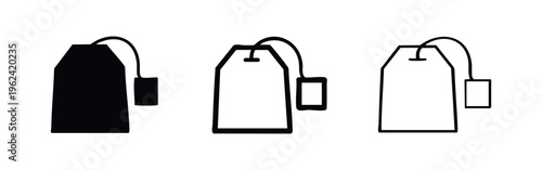 Classic Teabag Beverage and Hot Drink Icon Set