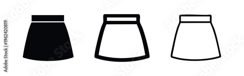 Stylish Women's Skirt Icon Pack - Fashion Apparel Symbols in Solid and Line Art