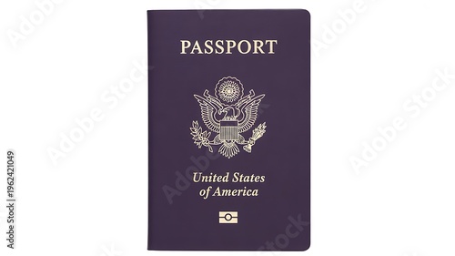 US Passport, American travel document, official government ID, dark purple cover
